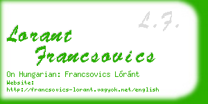 lorant francsovics business card